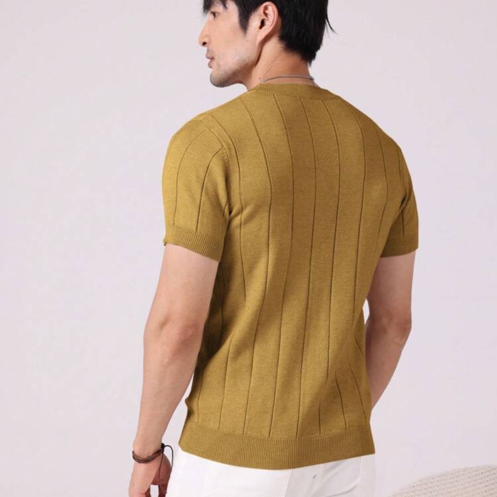 Manfinity Homme Men's Solid Color Crew Neck Short Sleeve Knitted Top